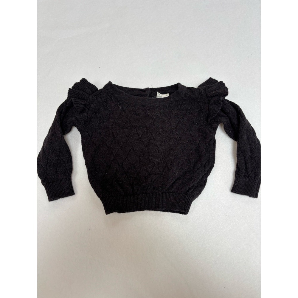 Kate Quinn Navy Knit Pullover Crewneck Sweater Button Back 3-6M Baby Girl